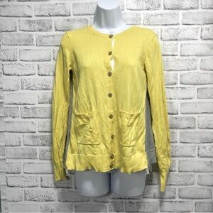 CAbi Love Carol Collection Belle Button Up Cardigan Sheer Lace Hem XS